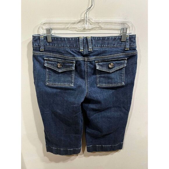 Ann Taylor Capris Womens 8P Blue Modern Fit Lindsay Flap Pockets Stretch Office - Picture 2 of 8